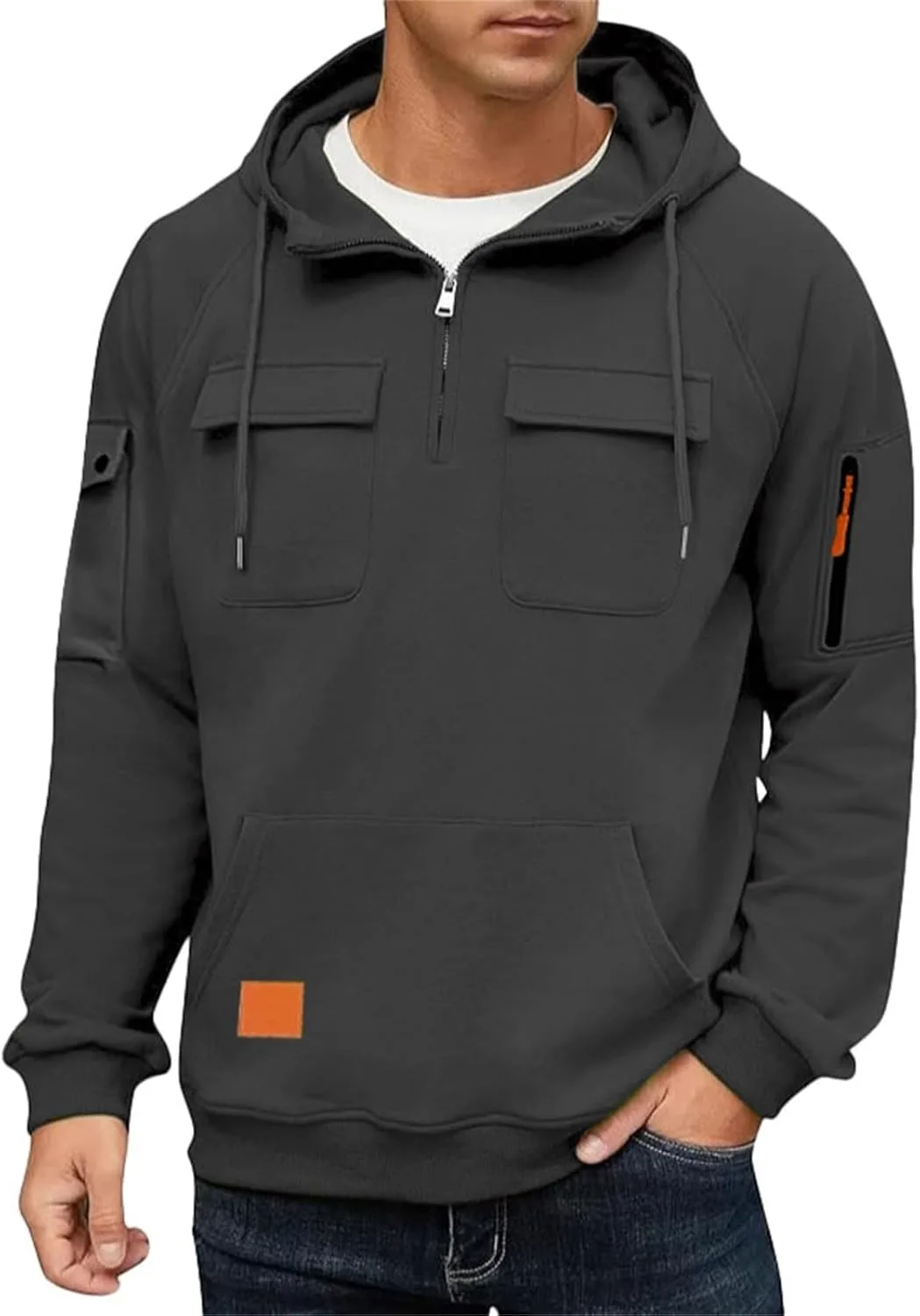 

Мужская толстовка с молнией на четверть — тактическая военная оверсайз