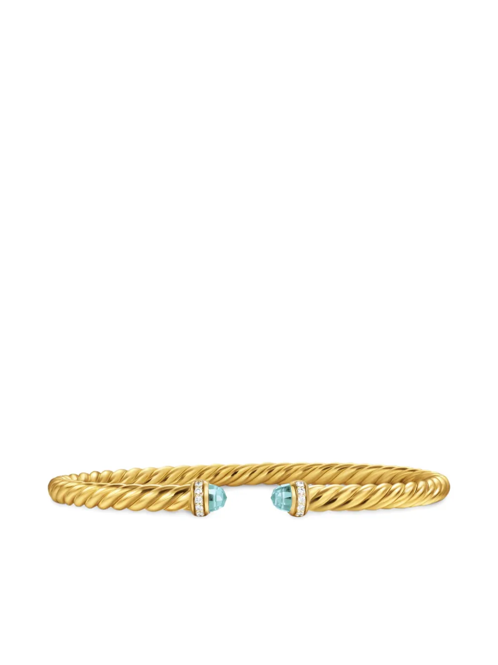 

Браслет Cablespira Flex из желтого золота с бриллиантами и аквамарином David Yurman, золотой