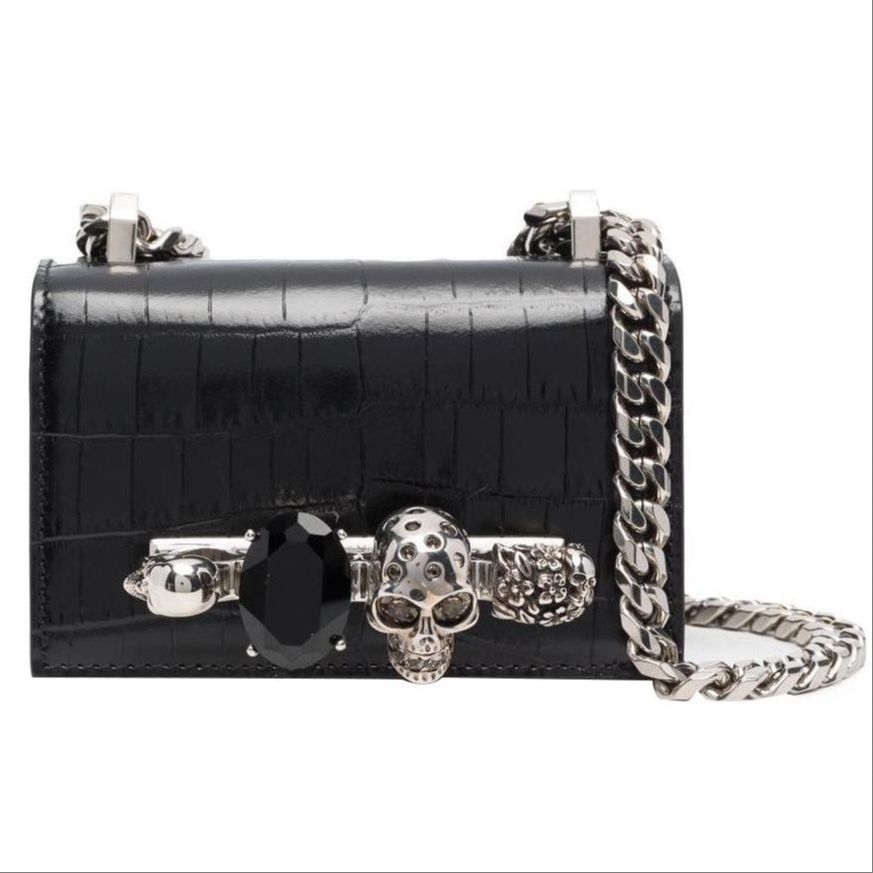 

Alexander McQueen Сумка-клатч из телячьей кожи, через плечо, мини, женская, черная