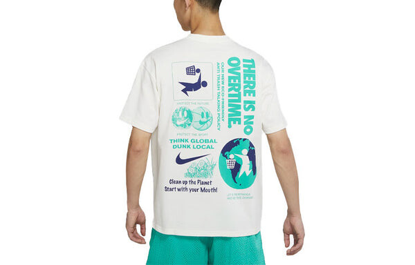 Футболка printing basketball sports round neck short sleeve white Nike, белый — фото 2