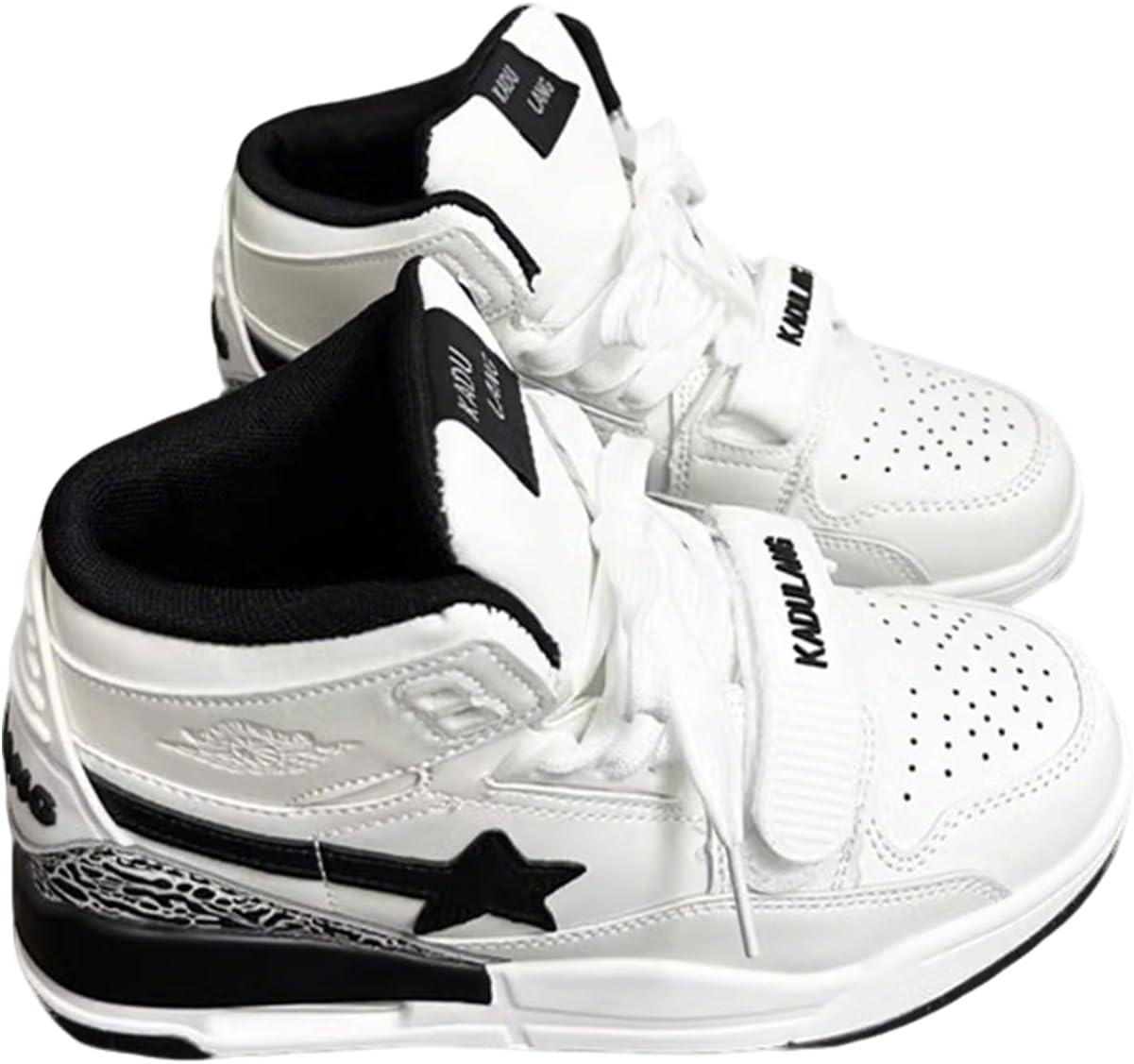 

Женские и мужские высокие кроссовки на платформе Star Chunky с воздушной подушкой, удобной толстой подошвой для повседневной уличной носки Zqw, белый/черный