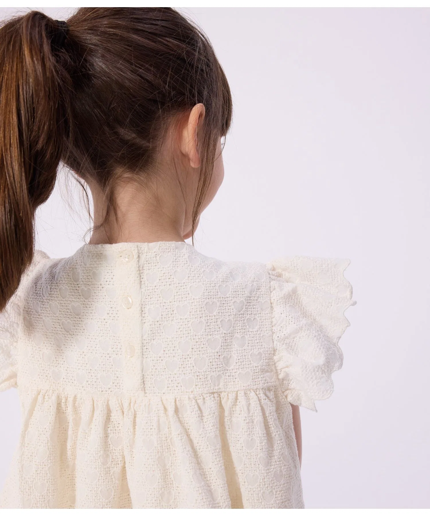 Детская блузка PETIT BATEAU с вышивкой в виде сердца, с коротким рукавом — фото 3