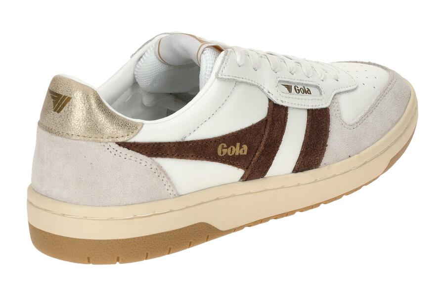 Кроссовки Gola Hawk Shoes белые коричневые женские CLB336 — фото 4