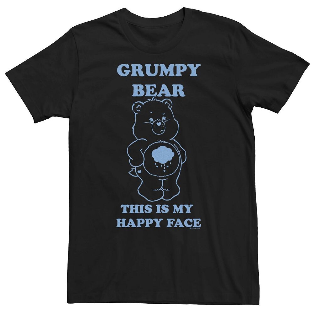 

Футболка Big & Tall Care Bears Grumpy Bear This Is My Happy Face Licensed Character, черный
