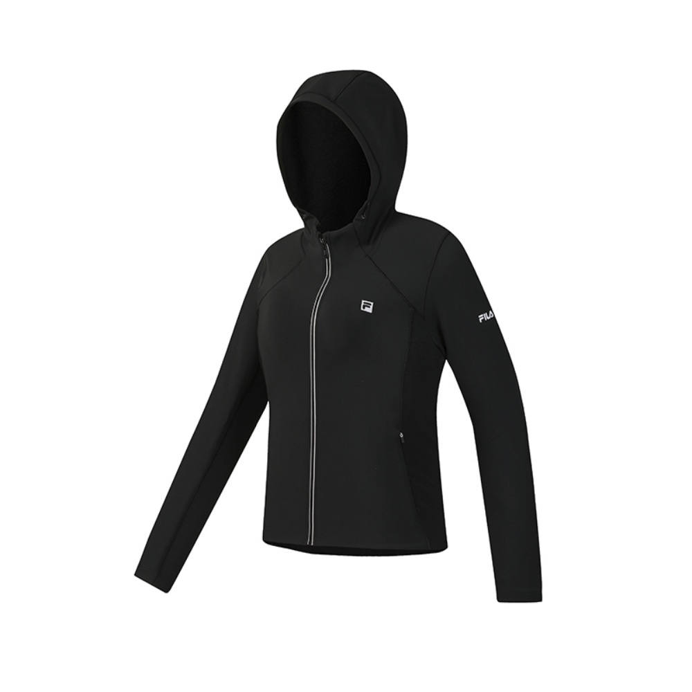 

FILA Фитнес-куртка женская Pitch Black BK с капюшоном на флисовой подкладке Others