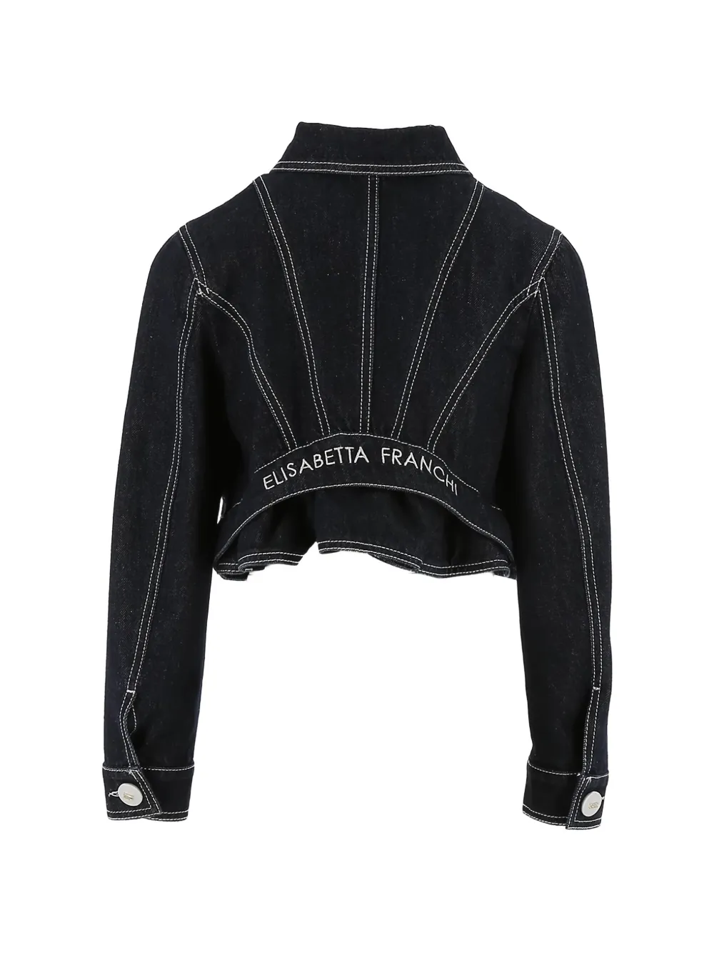 Укороченная куртка с логотипом Elisabetta Franchi La Mia Bambina, синий — фото 2