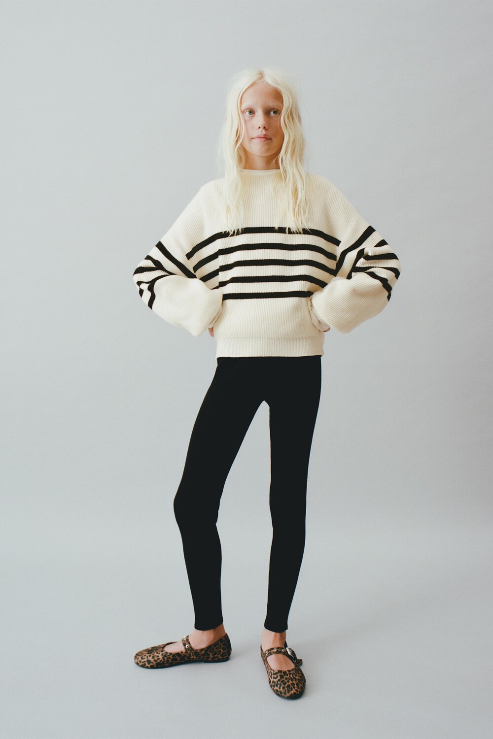 

Леггинсы в рубчик ZARA, черный