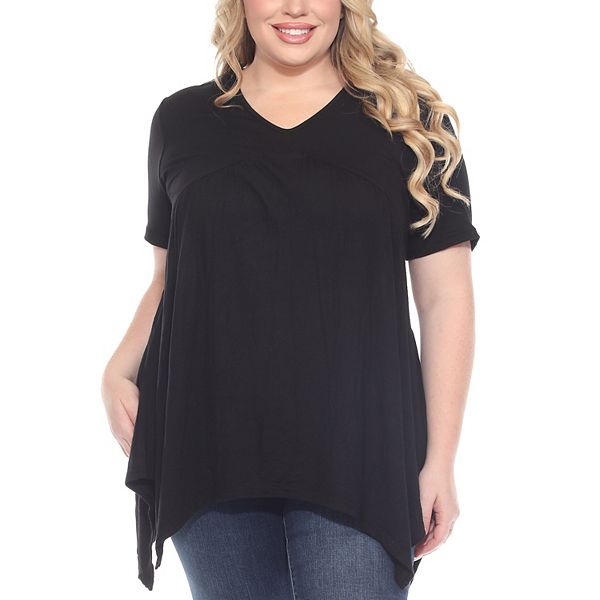 

Топ-туника с короткими рукавами и карманами Plus size Wm Fashion, Black, Черный, Топ-туника с короткими рукавами и карманами Plus size Wm Fashion, Black