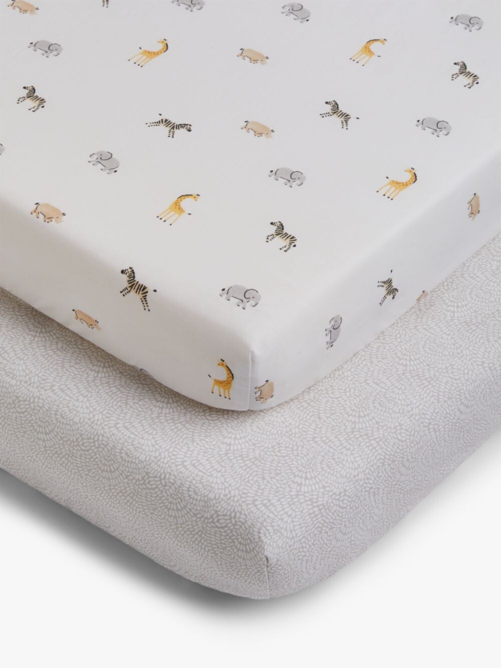 

Хлопковая простыня для кроватки John Lewis с принтом Safari, 70 x 140 см, 2 шт.