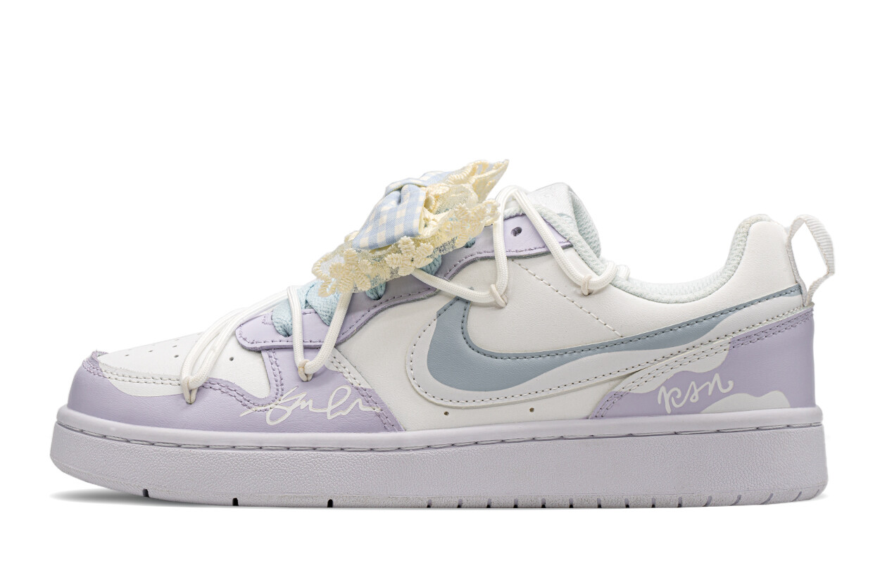 

Кроссовки Nike Court Borough Skateboarding Shoes Women's Low-top Blue/Purple, желтый