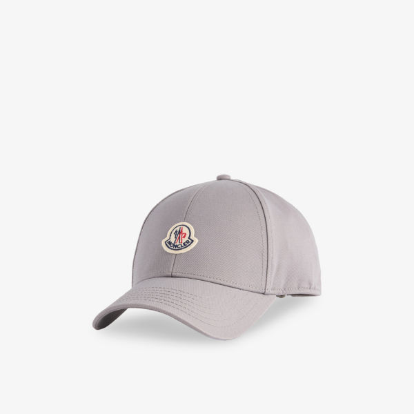 

Бейсболка из хлопка с логотипом-нашивкой Moncler, серый