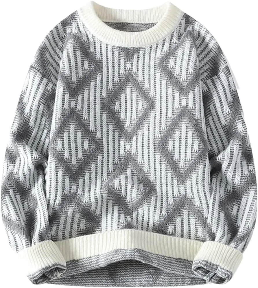 

Мужской свитер в клетку с воротником-стойкой, Slim Fit, с длинными рукавами REHJJDFD