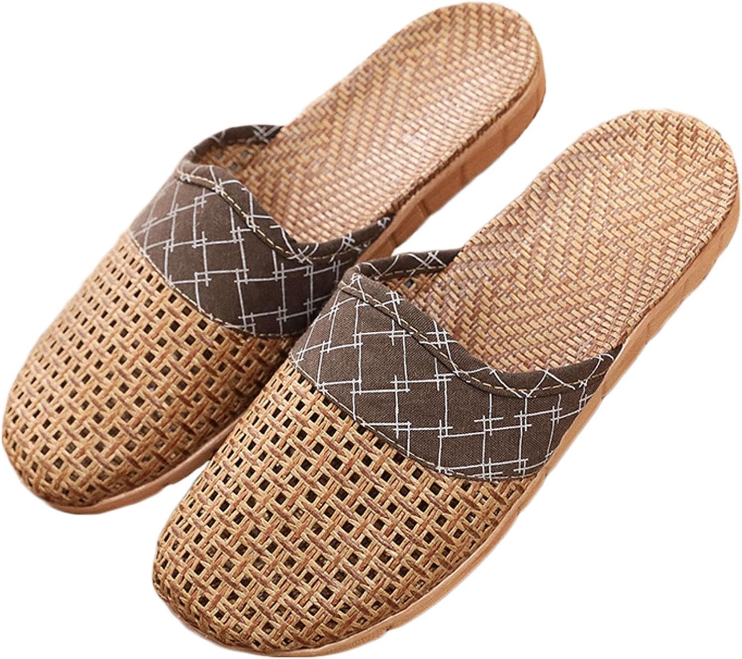 

Унисекс тапочки JadeRich из плетеной ротанговой травы, летние удобные легкие шлепанцы из льняной соломы, домашние слайд-сандалии, Coffee