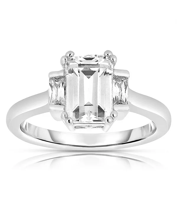 

Кольцо из стерлингового серебра с кубическим цирконием огранки «ашер» Genevive, white