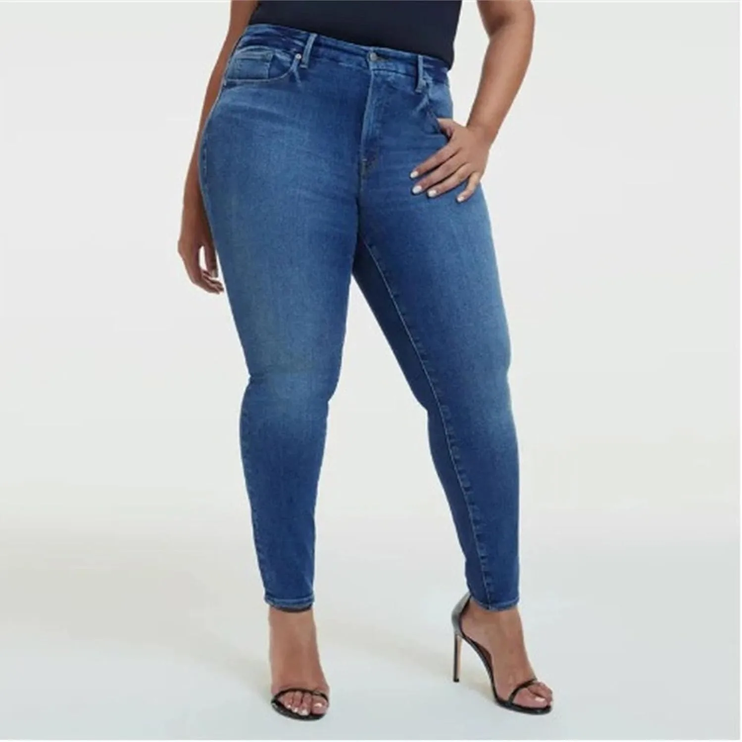 Женские джинсы Plus Size с высокой талией, эластичные — фото 2