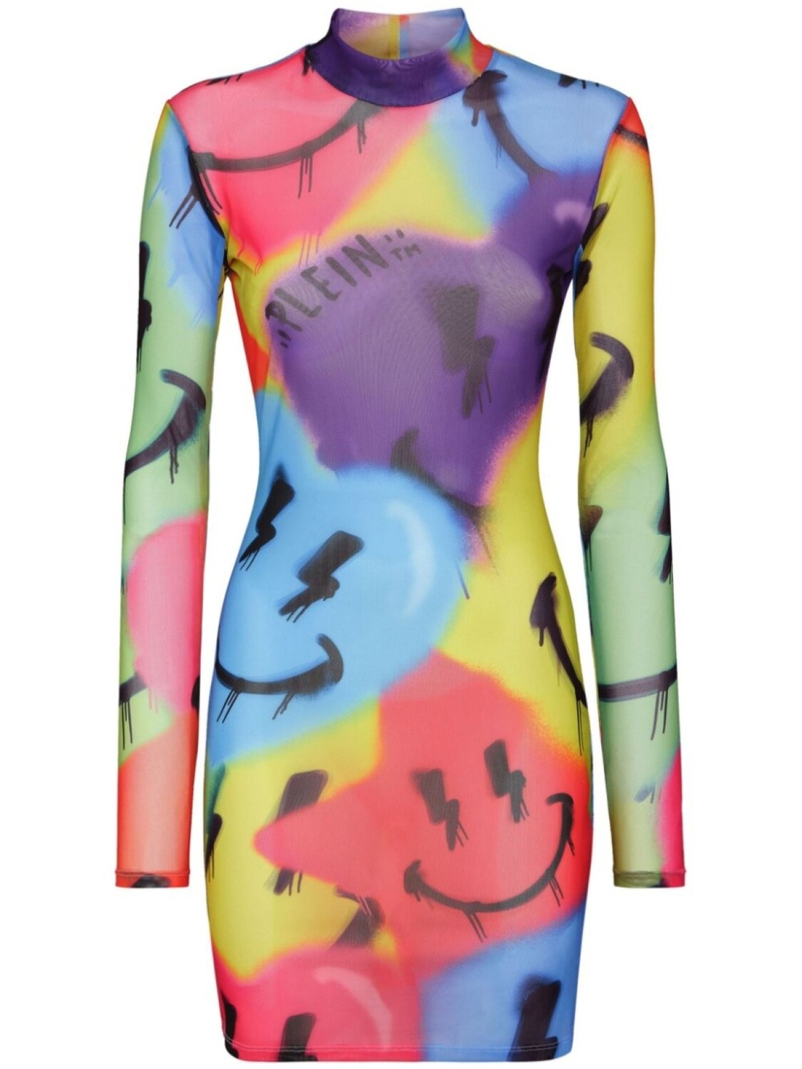 

Philipp Plein платье мини LS Smile с логотипом, фиолетовый