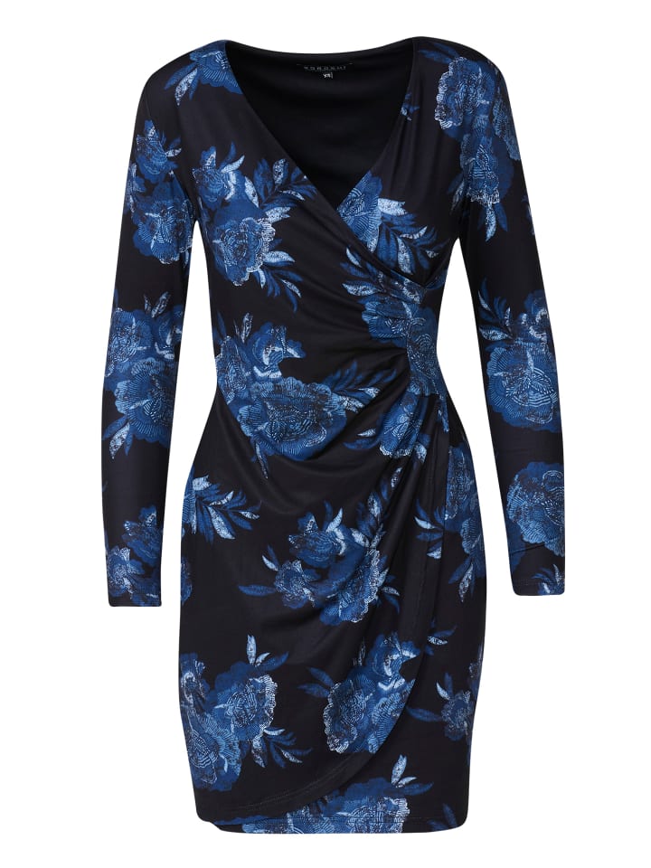 

KOROSHI Короткое мини-платье с принтом и длинными рукавами, ЧЕРНОГО цвета