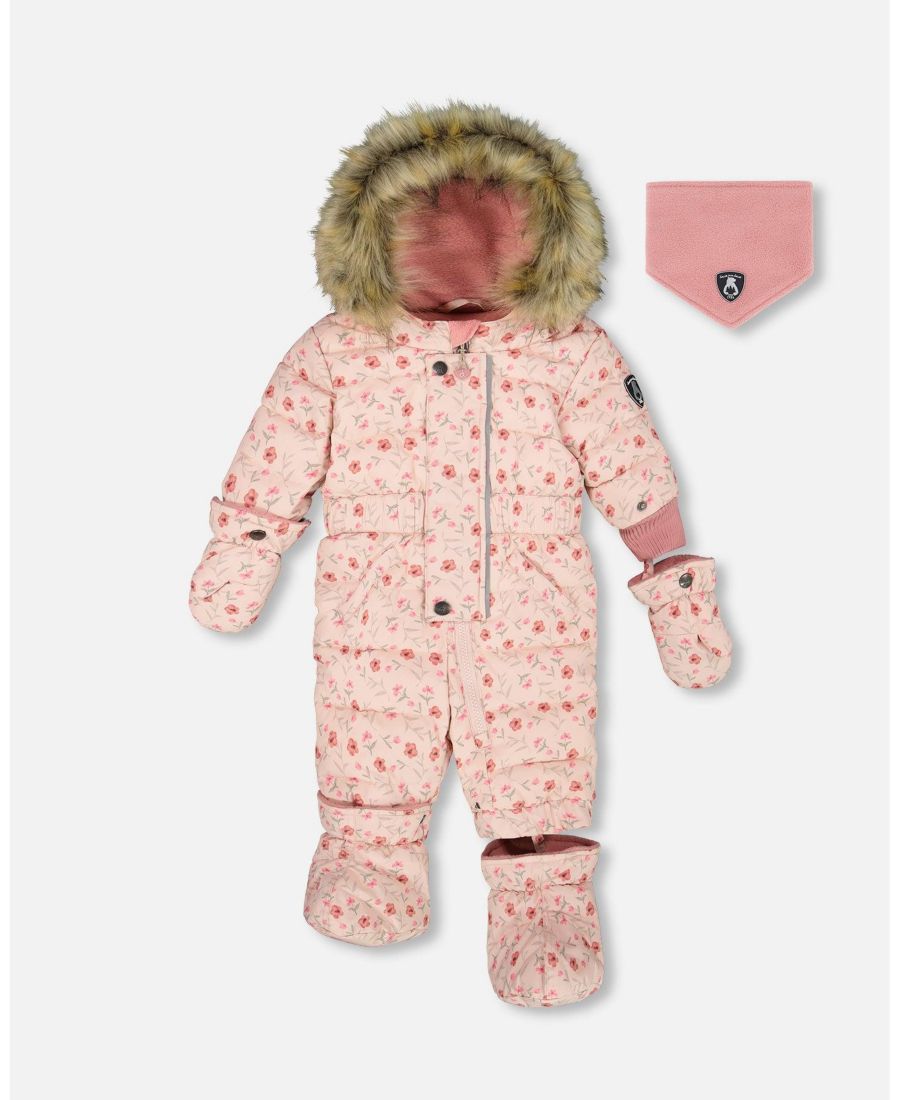 

Детский комбинезон-боди для девочки, оригинальный объемный, для малышей Deux par Deux, Pink mini flowers