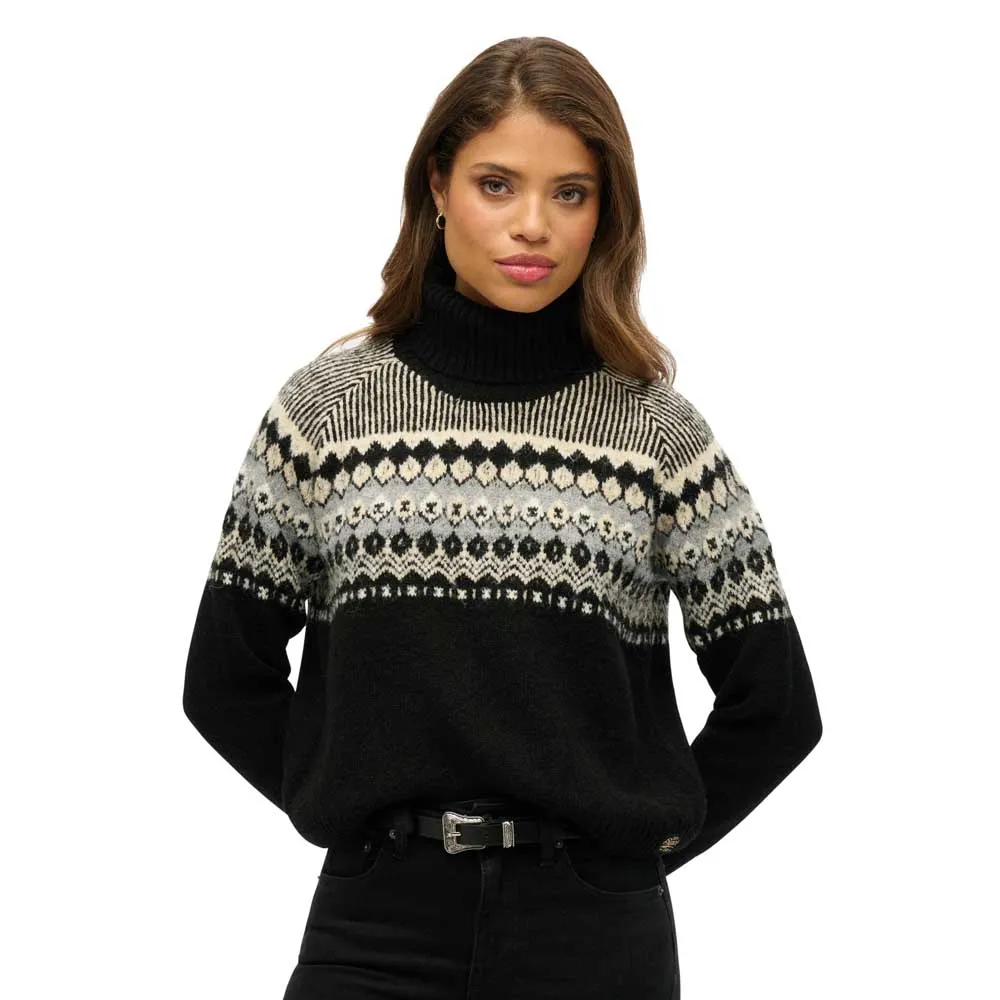 

Свитер Superdry Fairisle high neck, черный