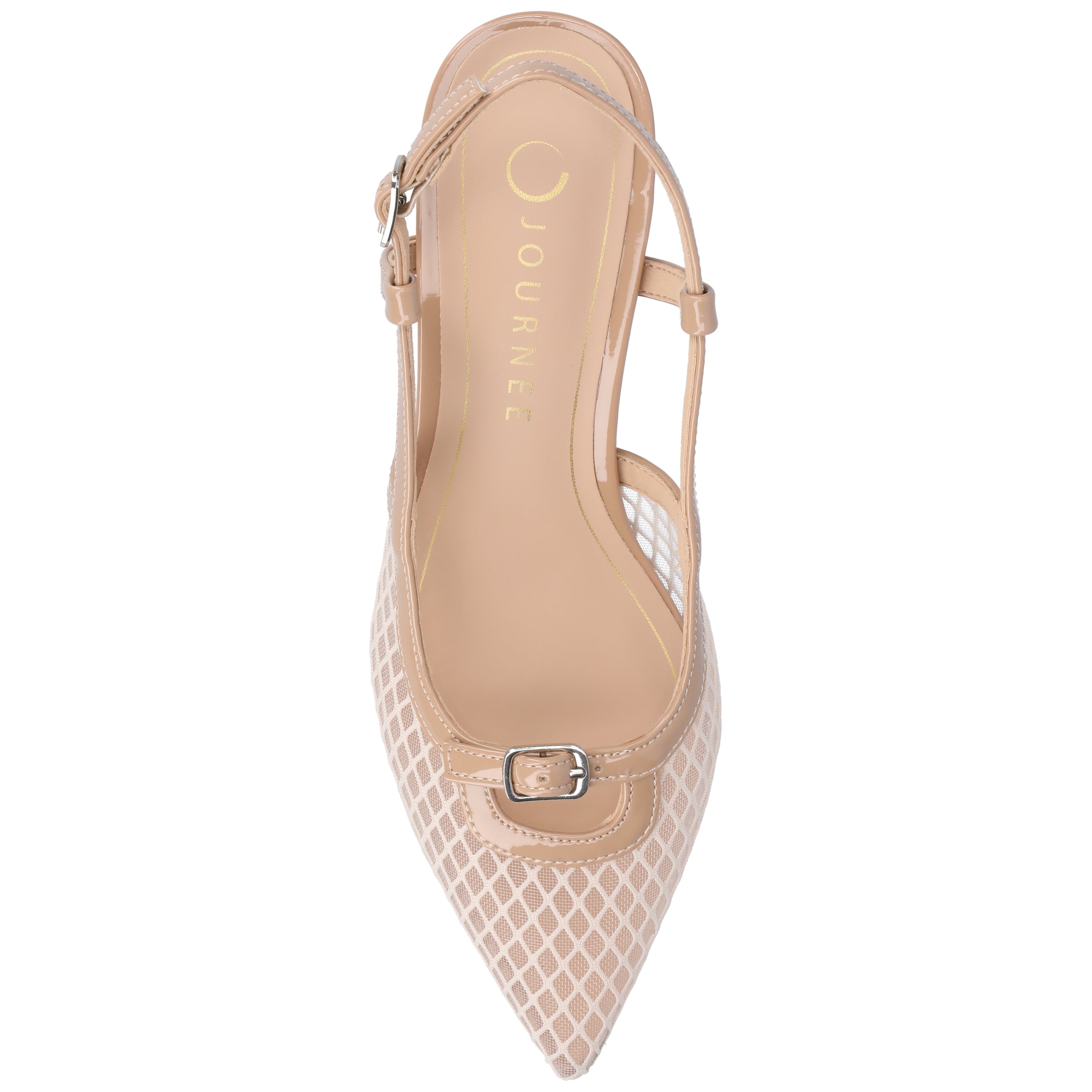 Женские туфли-лодочки Journee Padma с широкой колодкой Journee Collection, Mesh/Nude — фото 4