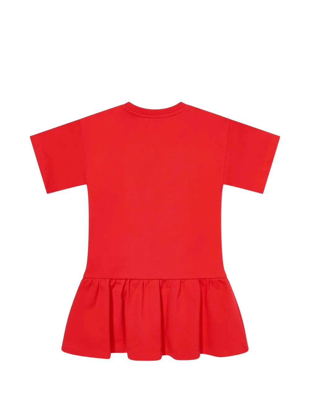 Платье с оборками и принтом "Тедди" Moschino Kids, красный — фото 2