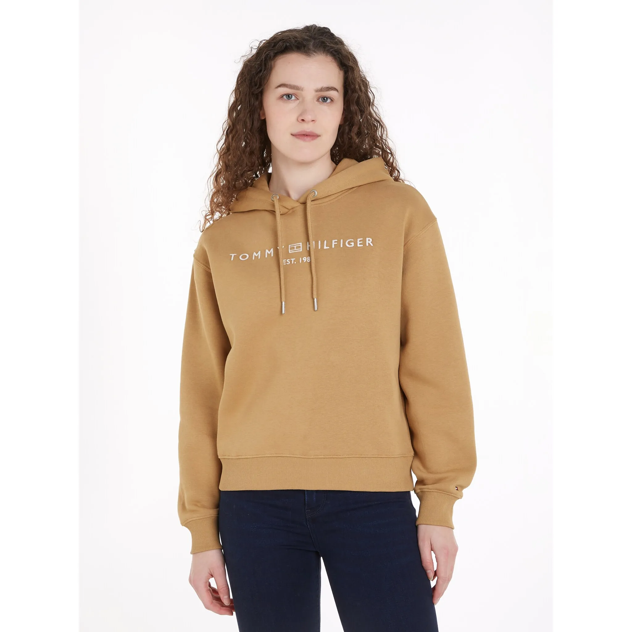 

Толстовка с капюшоном Tommy Hilfiger "MDRN REG CORP LOGO HOODIE" с надписью Tommy Hilfiger, хаки