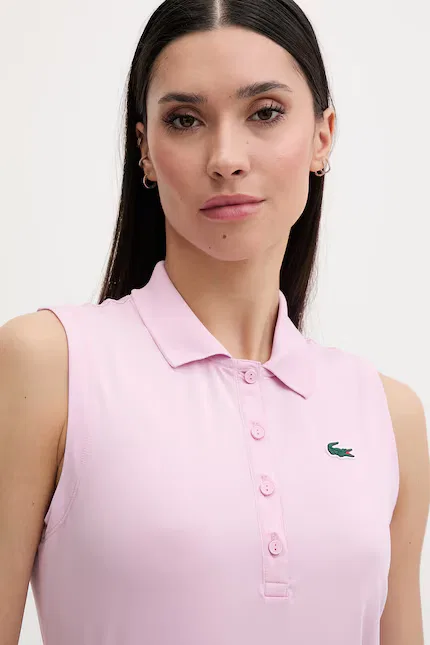 Топ Lacoste с воротником, розовый — фото 4