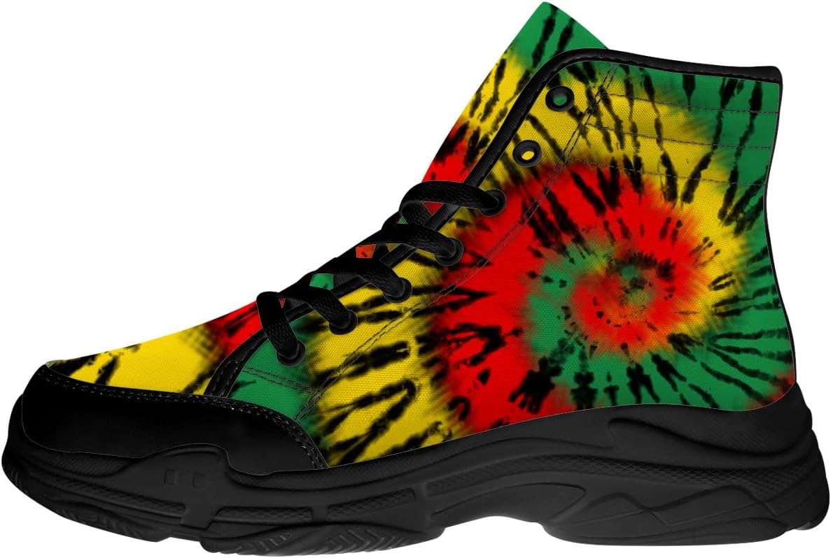 

Кеды Rasta для женщин и мужчин на шнуровке из холщовой ткани, модные высокие кроссовки, подарок для нее и для него Quorax, 3107 Rasta Tie Dye
