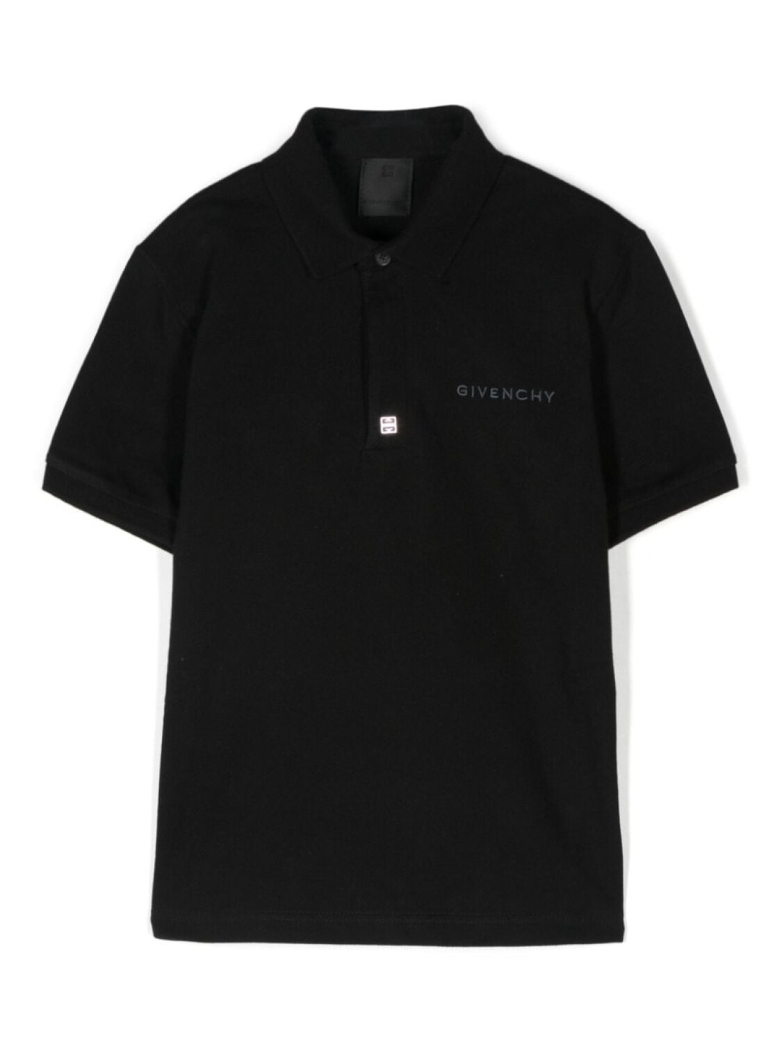 

Givenchy Kids вышитая хлопковая рубашка-поло, черный