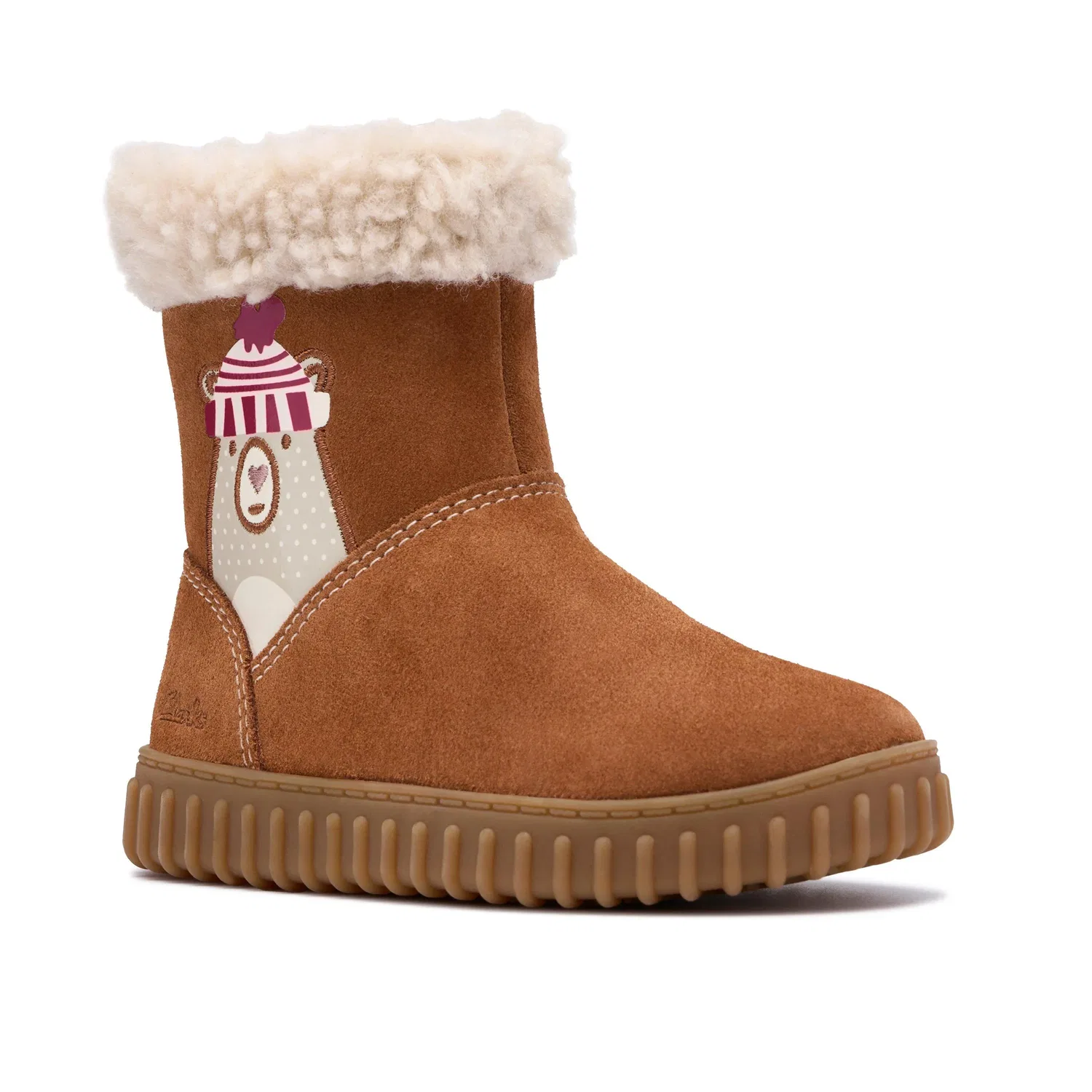 Ботинки Clarks Cove Warm Toddler, с медвежонком, коричневый — фото 4