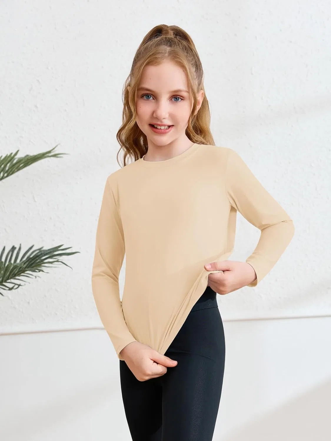 Футболка детская с разрезом на спине Haloumoning, цвет Khaki — фото 3