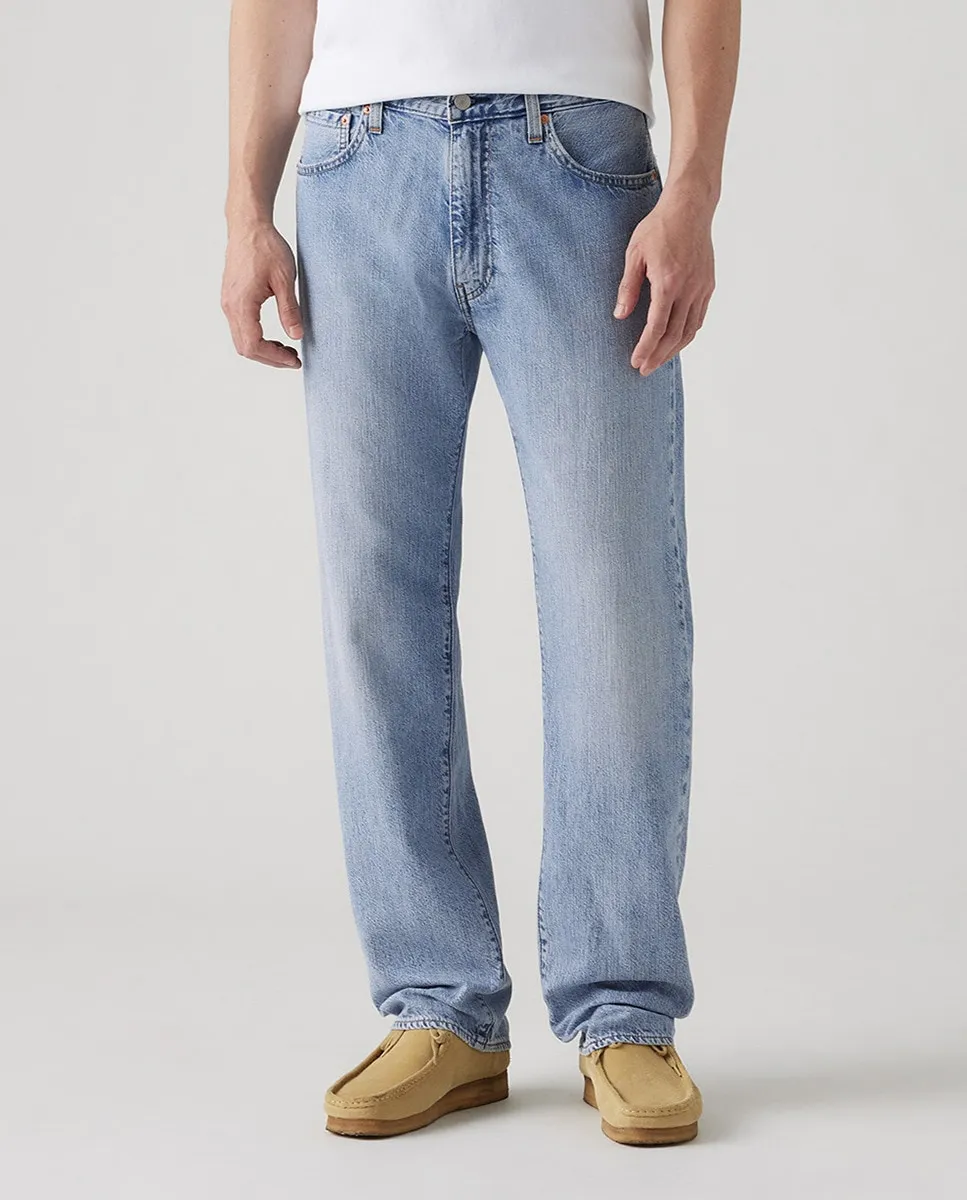 Мужские свободные прямые джинсы 555 с льняным оттенком Levi's, голубой — фото 2