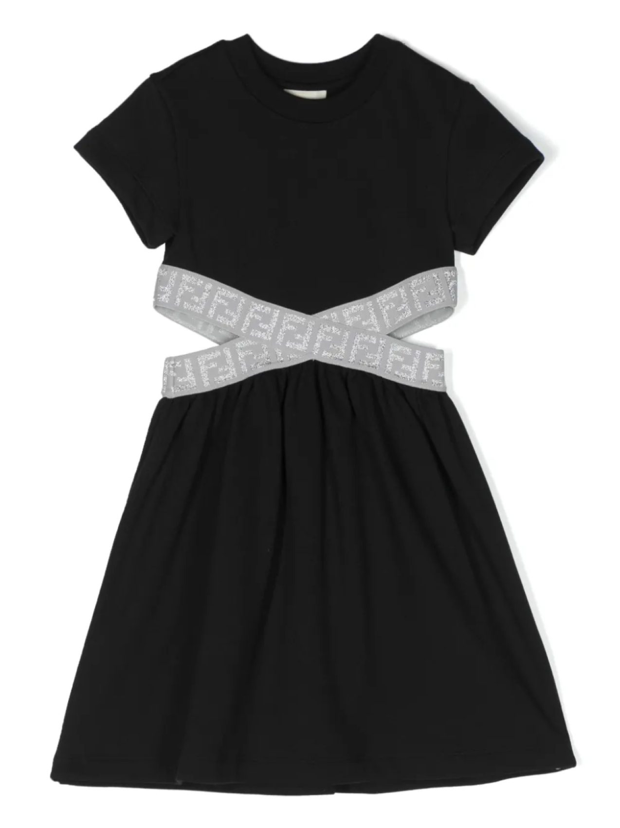 

Платье с логотипом FF Fendi Kids, черный