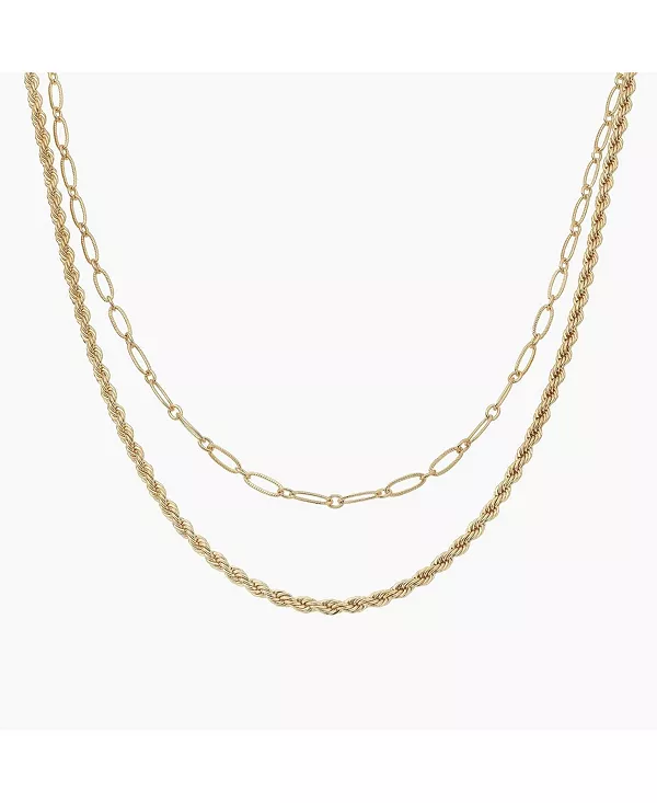 

Многослойное ожерелье из цепей и веревок Bearfruit Jewelry, gold