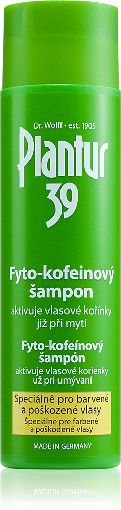 

39 кофеиновый шампунь для поврежденных и окрашенных волос Plantur, 250 мл