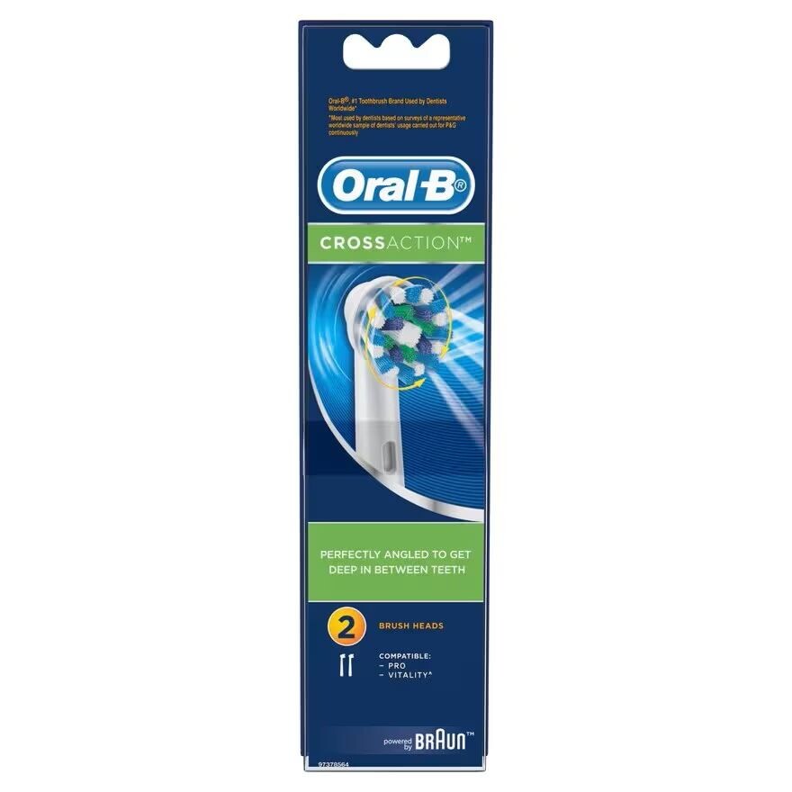 

Oral B Электрическая зубная щетка Oral-B Cross Action (EB50), сменный блок, 2 дюйма, White