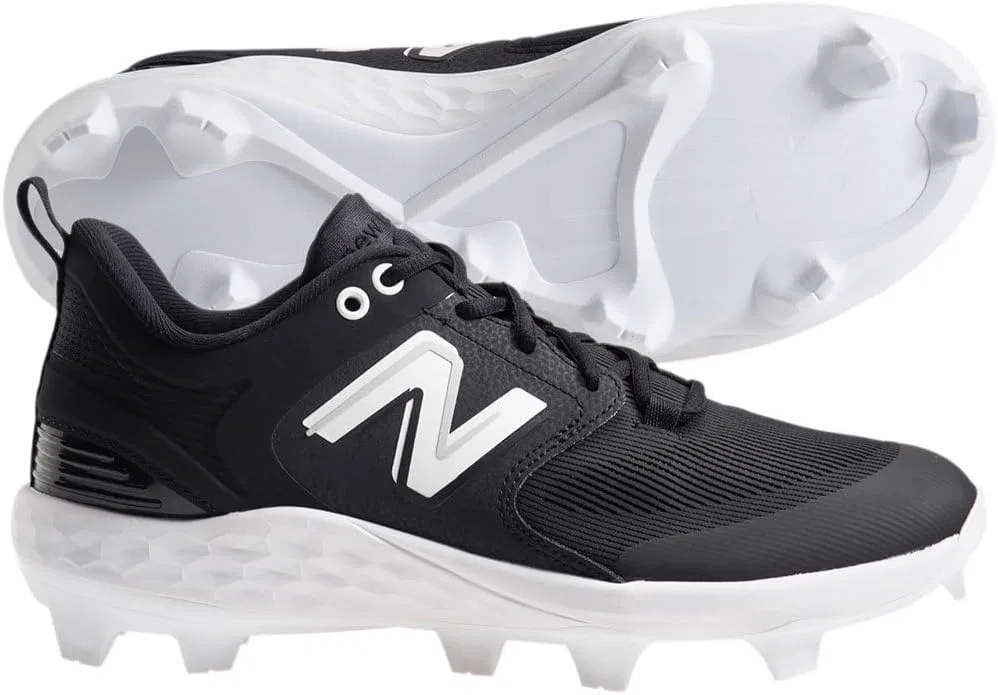 Мужские бейсбольные кроссовки New Balance Fresh Foam 3000 V6 с формованной подошвой, Black White — фото 2
