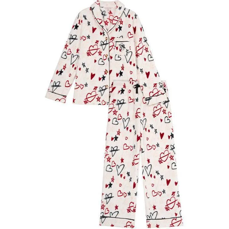 Victoria's Secret Пижамный комплект для женщин Plumping Soft And Fitting Warmth Instantly, красный, граффити