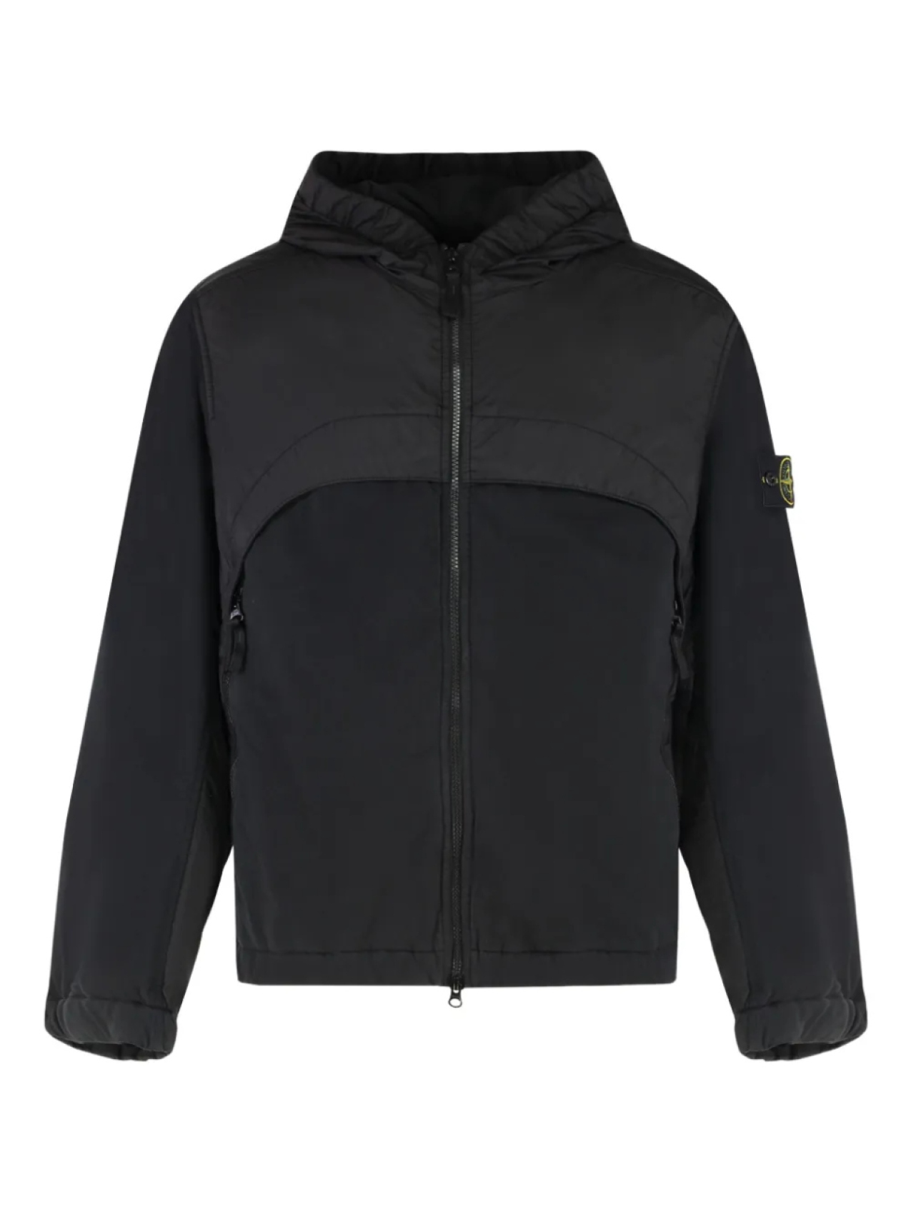 

Ветровка Stone Island с капюшоном и панелями, черный