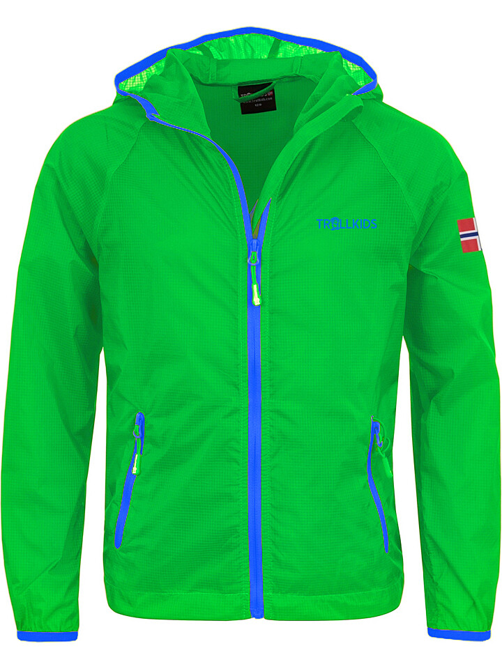 

Функциональная куртка Trollkids Windbreaker Fjell, цвет Grün/Blau