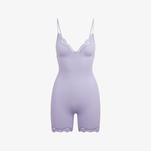 

Комбинезон Skims Fits Everybody с кружевными вставками, лиловый