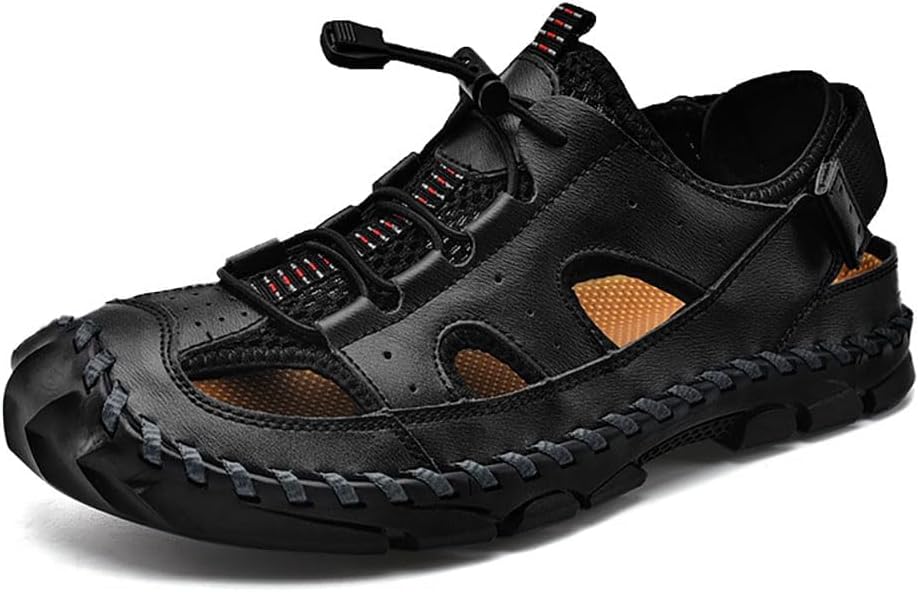 

Кроссовки Asifn Men Summer дышащие спортивные сандалии рыбак повседневные для прогулок на улице, легкая обувь для вождения, черный