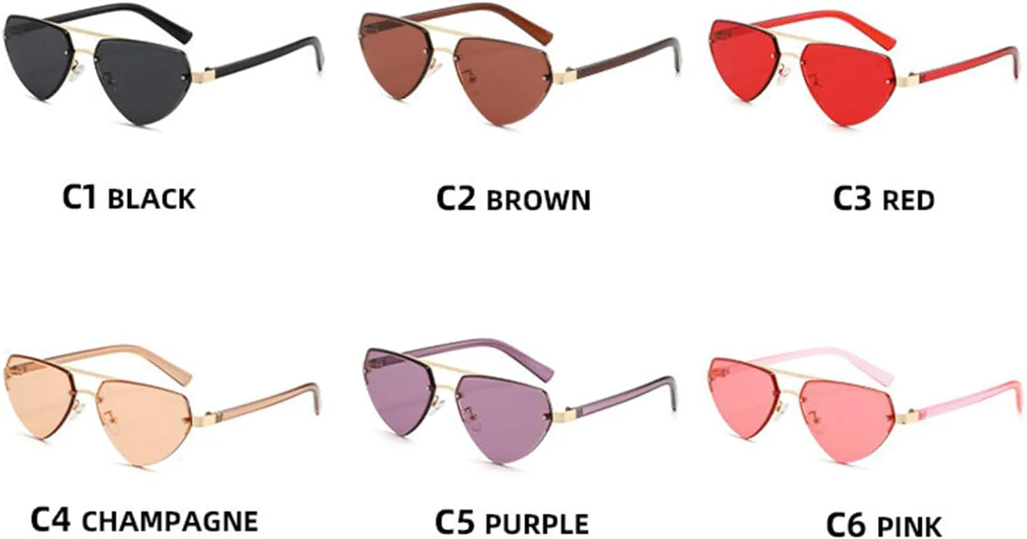 

COTIA Модные солнцезащитные очки без оправы в форме сердца для женщин и мужчин, милый стиль, очки для вечеринок, безрамочные декоративные солнцезащитные очки, Red