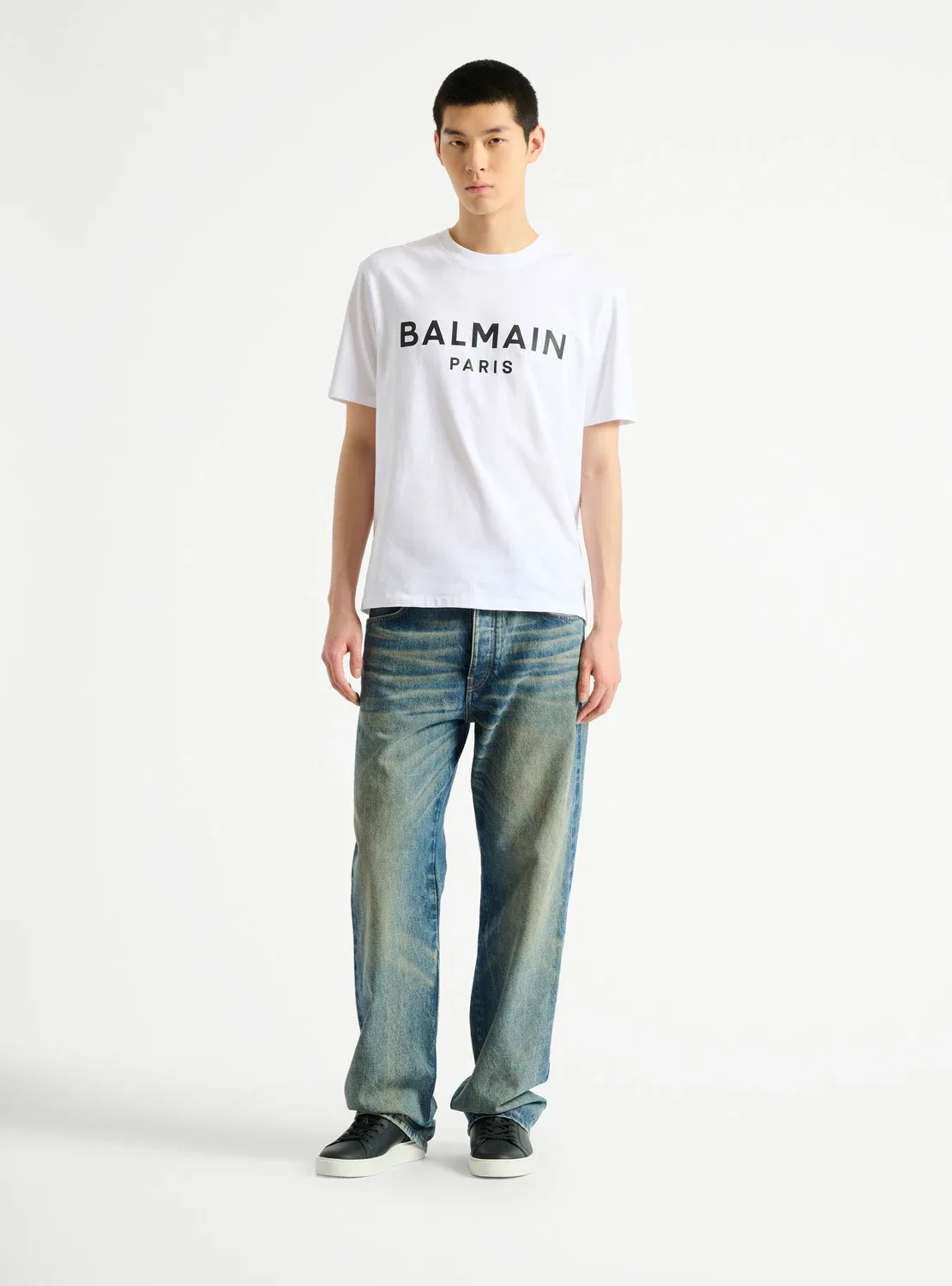 Футболка с принтом "Balmain Paris", белый — фото 2