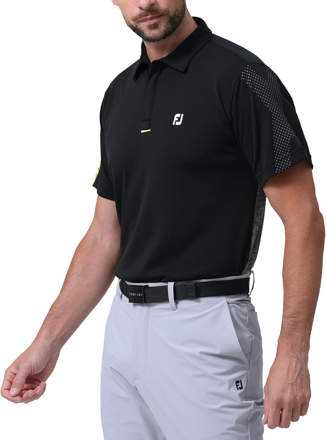 

Мужская футболка FootJoy Dry Througlight с коротким рукавом и принтом X-Print, черный