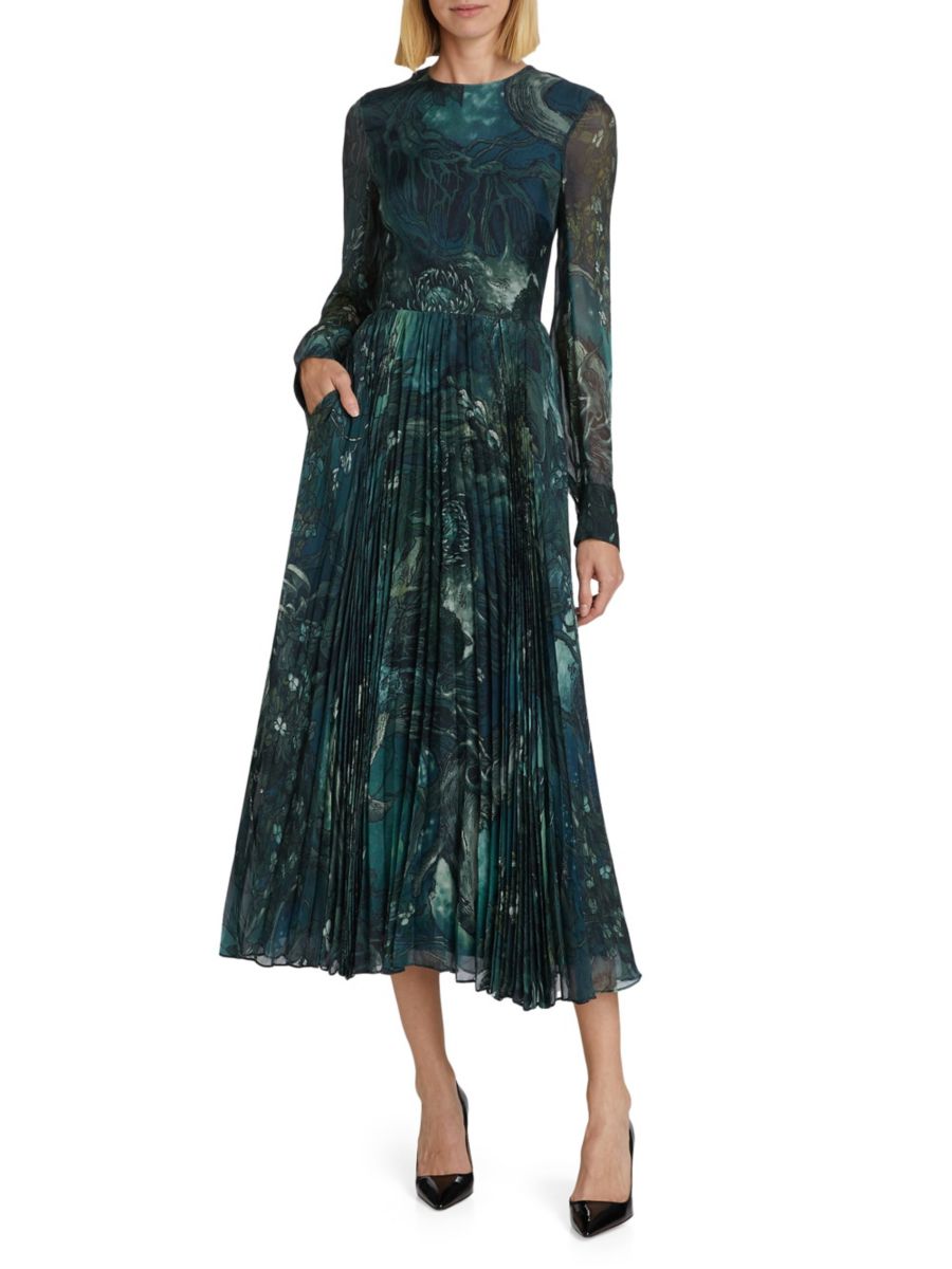 

Платье макси из шифона с принтом Jason Wu Collection, цвет Lapis Multi