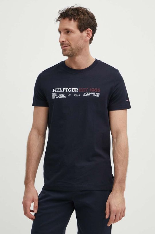 

Хлопковая футболка Tommy Hilfiger, темно-синий