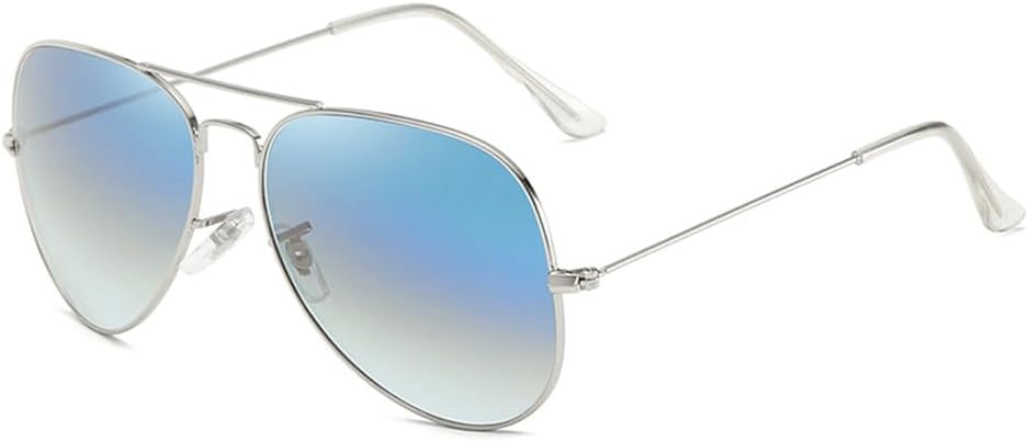 

Модные солнцезащитные очки для мужчин и женщин, классические очки с линзами из нержавеющей стали, винтажные очки с градиентным покрытием для вождения, защита от УФ-излучения UV400 KTUCN, Silver Gradientblue