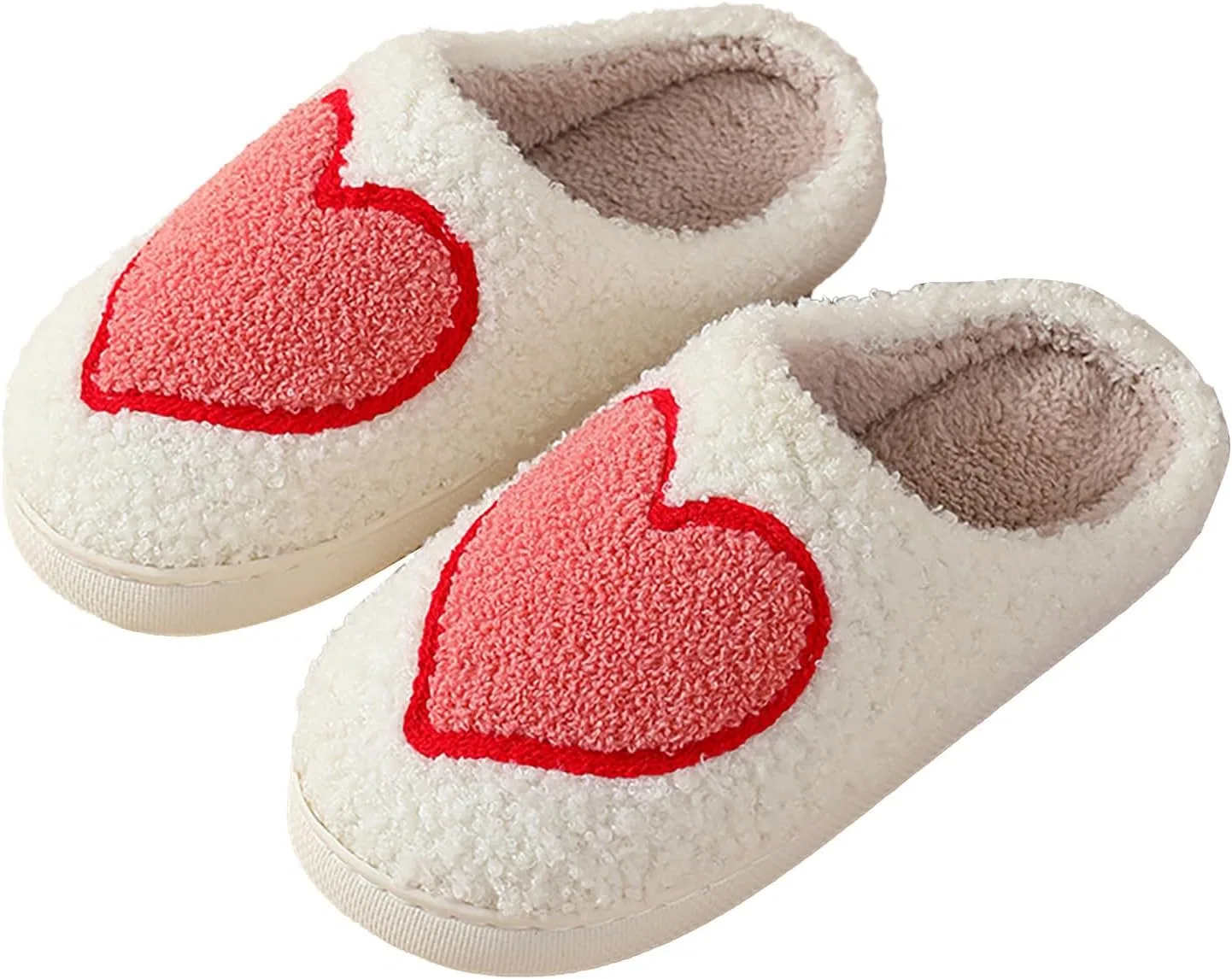Hausschuhe Damen Warm - Süße Plüsch Furry Flauschige Домашние тапочки Warme Männer Aesthetic Lustig Hauspantoffeln Winter Offen Hausschlappen F SKFLABOOF, 017B Red 2 — фото 4