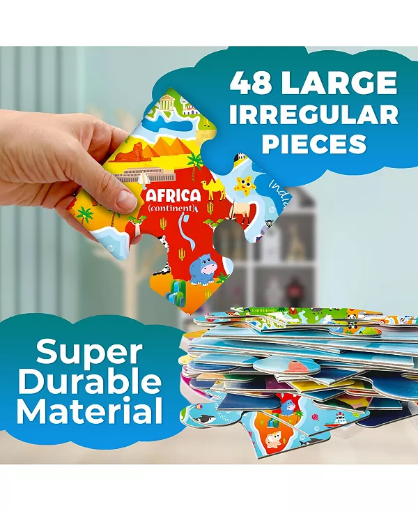 Гигантские напольные пазлы размером 2x3 фута для детей 4-6 лет Quokka, world map — фото 3